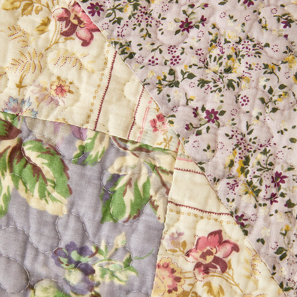 Rustic Floral Patchwork Cotton Quilted Anti-Scratch Couch Cover