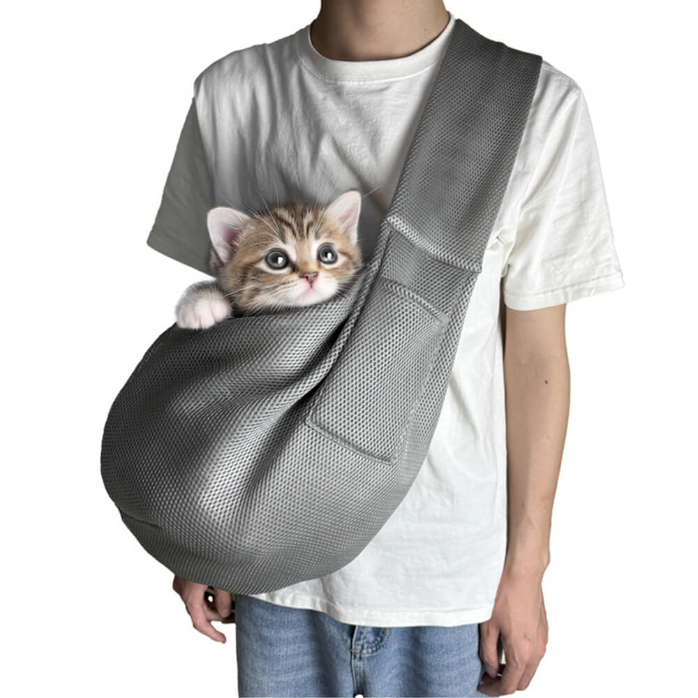 Mesh Breathable Lightweight Portable Cross-body Travel Cat & Dog Carrier Bag