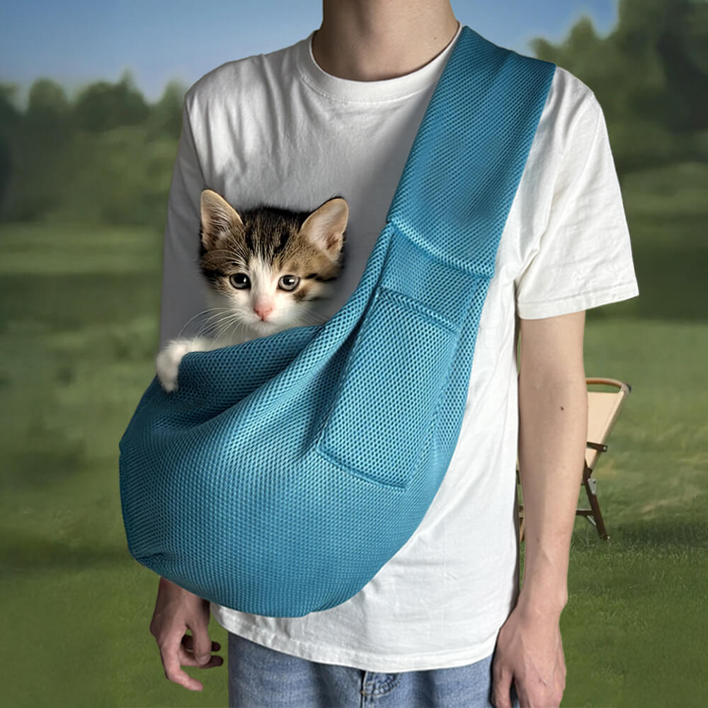 Mesh Breathable Lightweight Portable Cross-body Travel Cat & Dog Carrier Bag