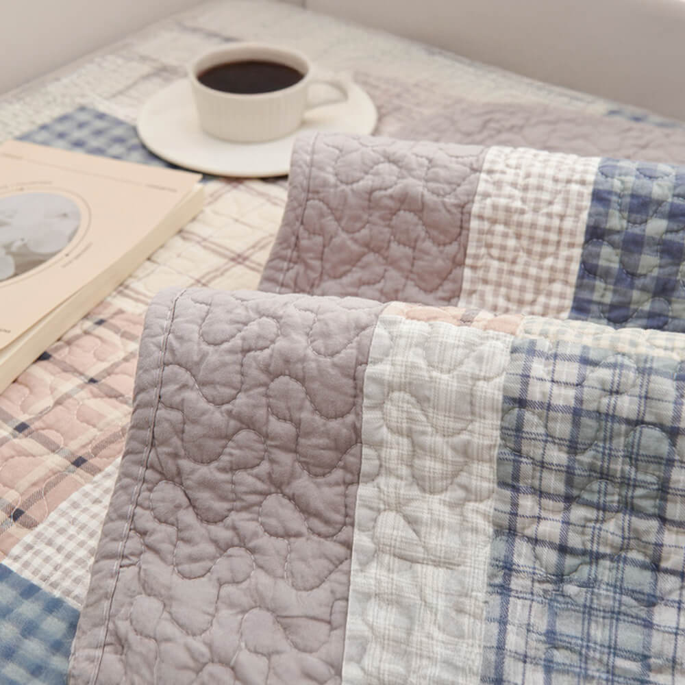 Garden Quilted Patchwork Soft Cotton Anti-Scratch Non-slip Couch Cover