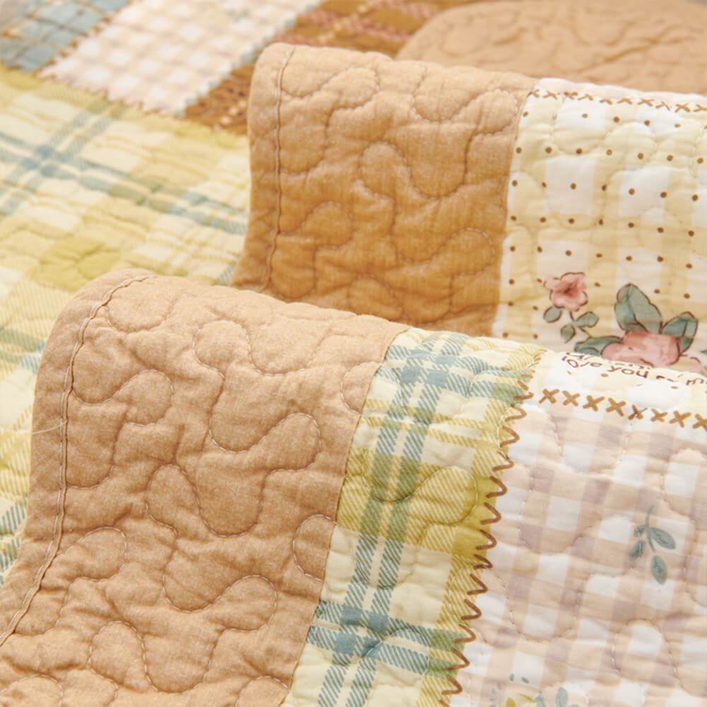 Garden Quilted Patchwork Soft Cotton Anti-Scratch Non-slip Couch Cover