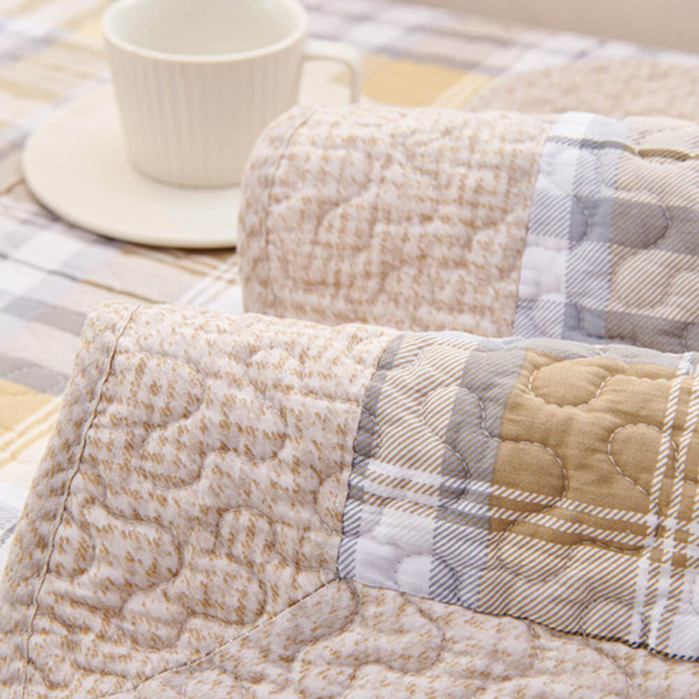 Garden Quilted Patchwork Soft Cotton Anti-Scratch Non-slip Couch Cover