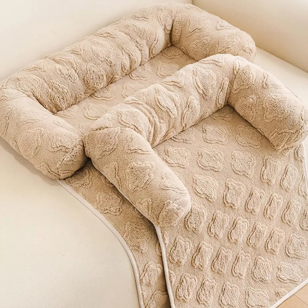 Flower Plush Multi-Purpose Non-Slip Couch Cover Dog Mat