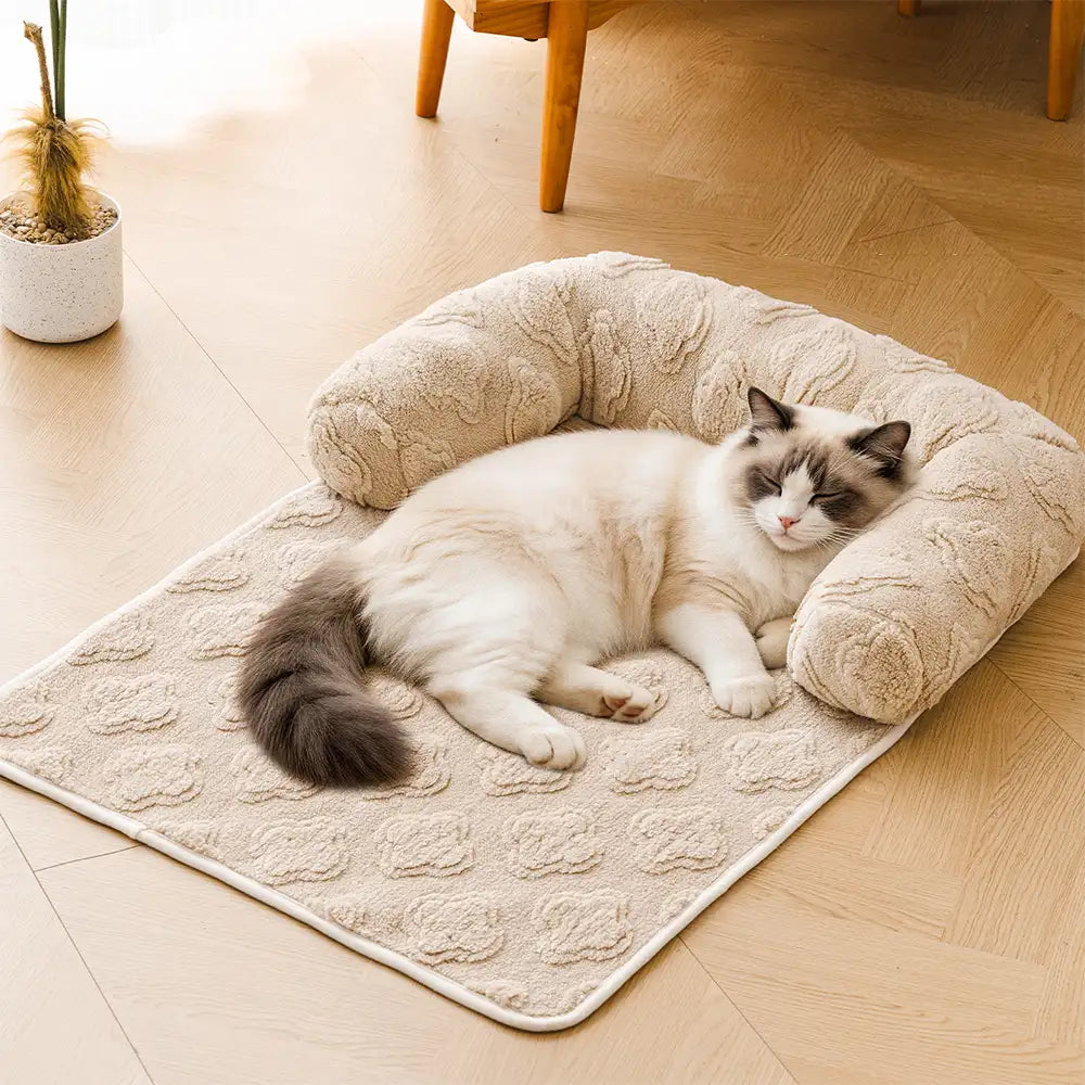 Flower Plush Multi-Purpose Non-Slip Couch Cover Dog Mat