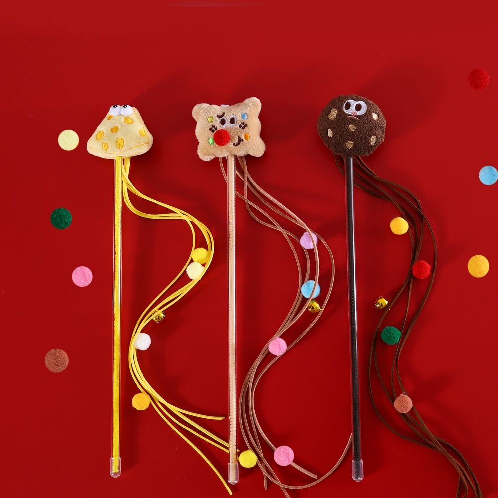 Funny Cookie Cat Teaser Stick Set