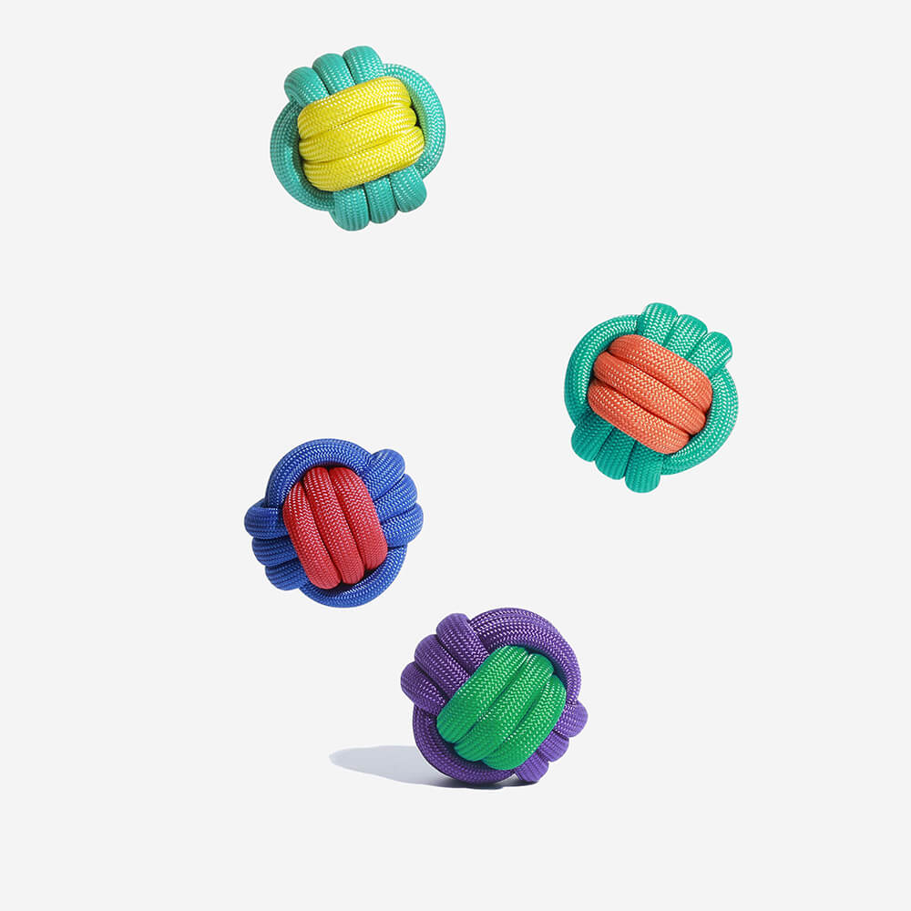 Knots Ball Throwing Dog Toy - Colour Clash