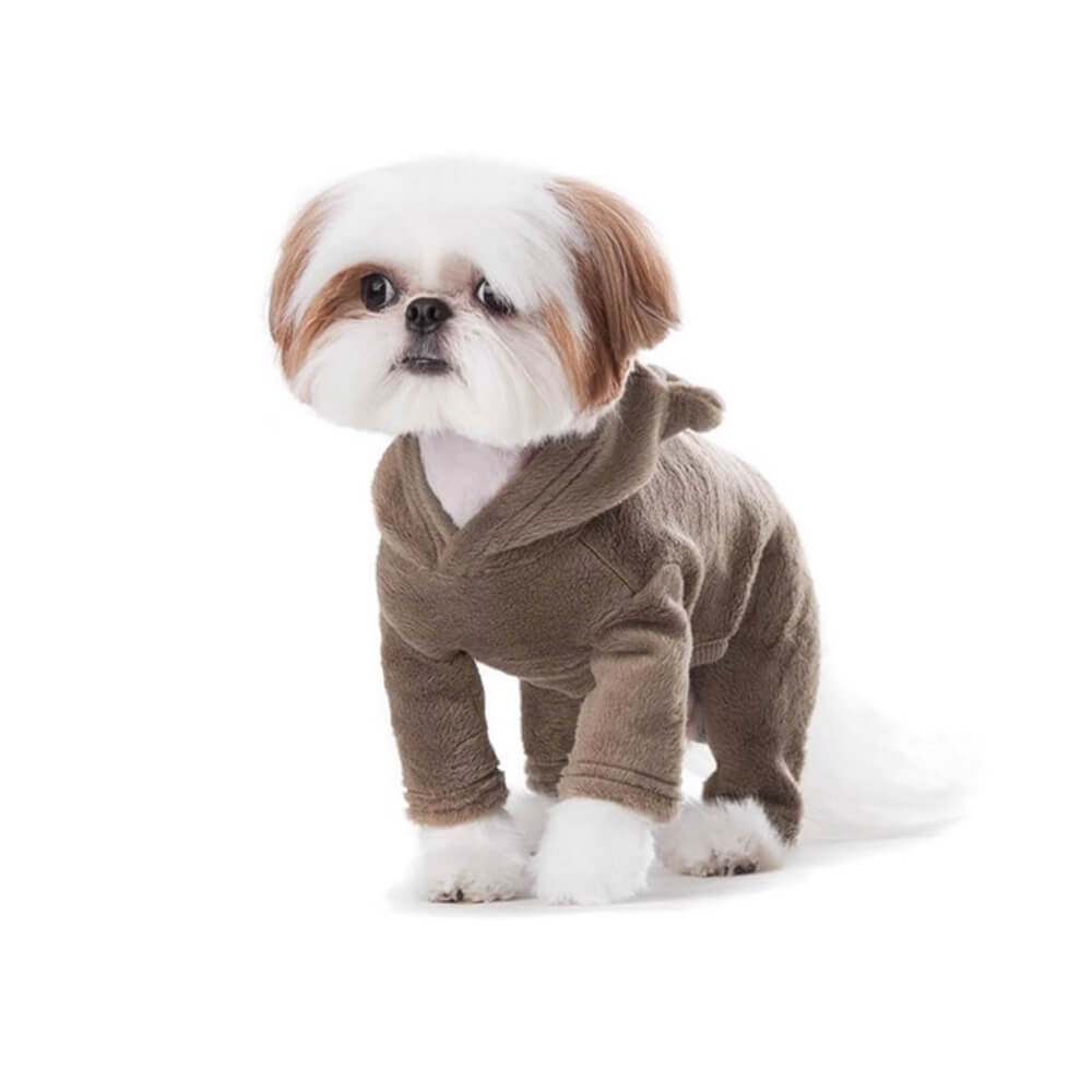 Bear Ear Warm Four-Legged Soft Dog Hoodie Coat