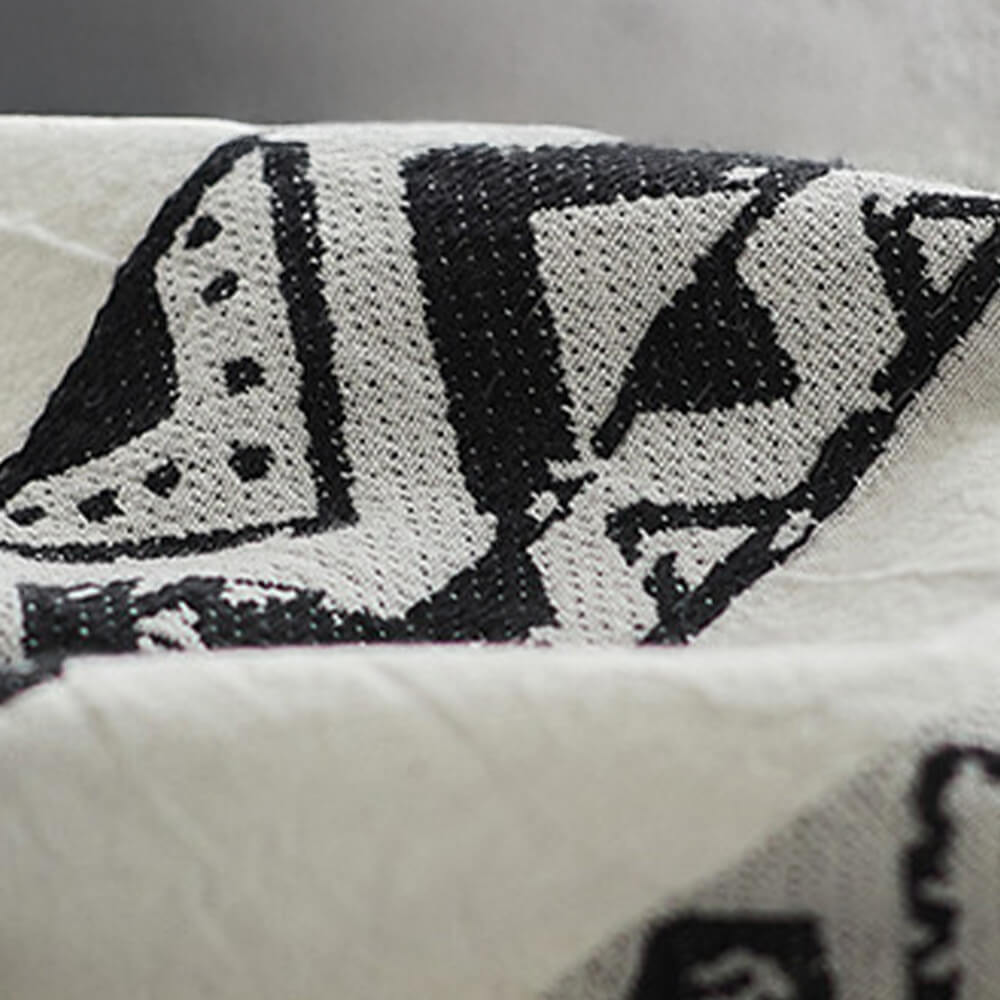 Bohemian Vintage Geometric Yarn-Dyed Cotton Bed Sheet Set