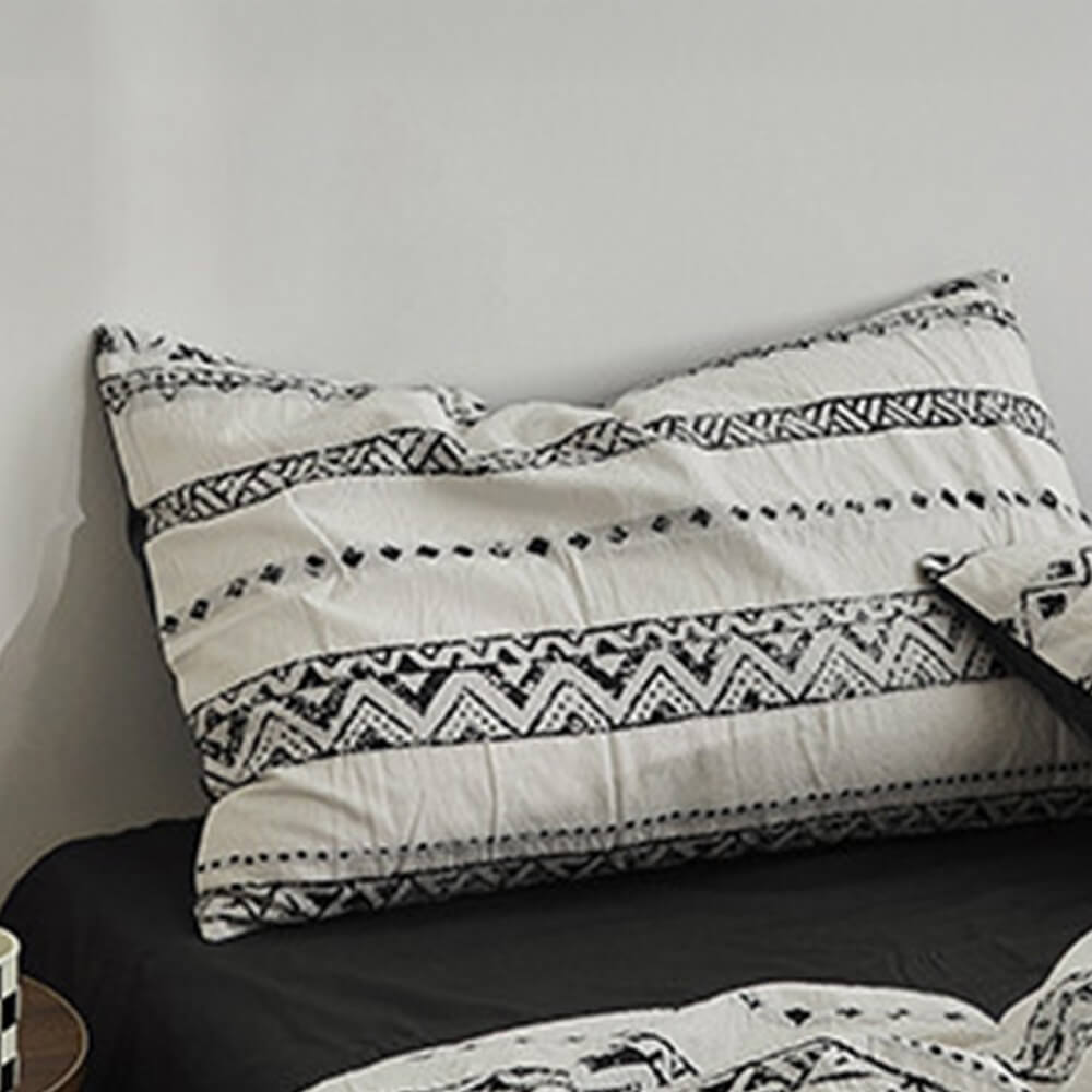 Bohemian Vintage Geometric Yarn-Dyed Cotton Bed Sheet Set
