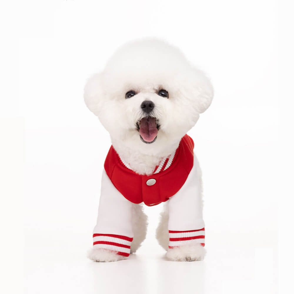 Chic Baseball Style Warm Stretch Silicone & Metal Logo Dog Jacket