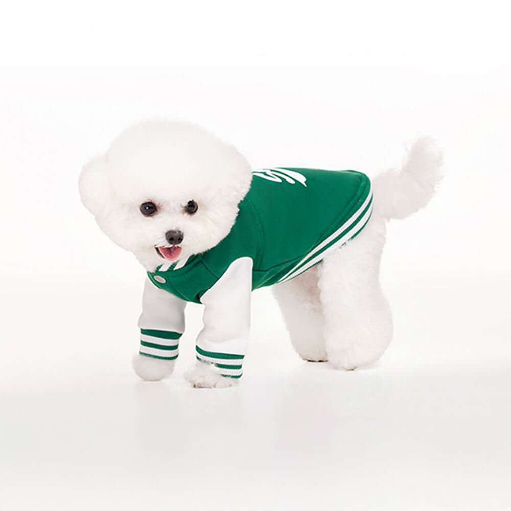 Chic Baseball Style Warm Stretch Silicone & Metal Logo Dog Jacket