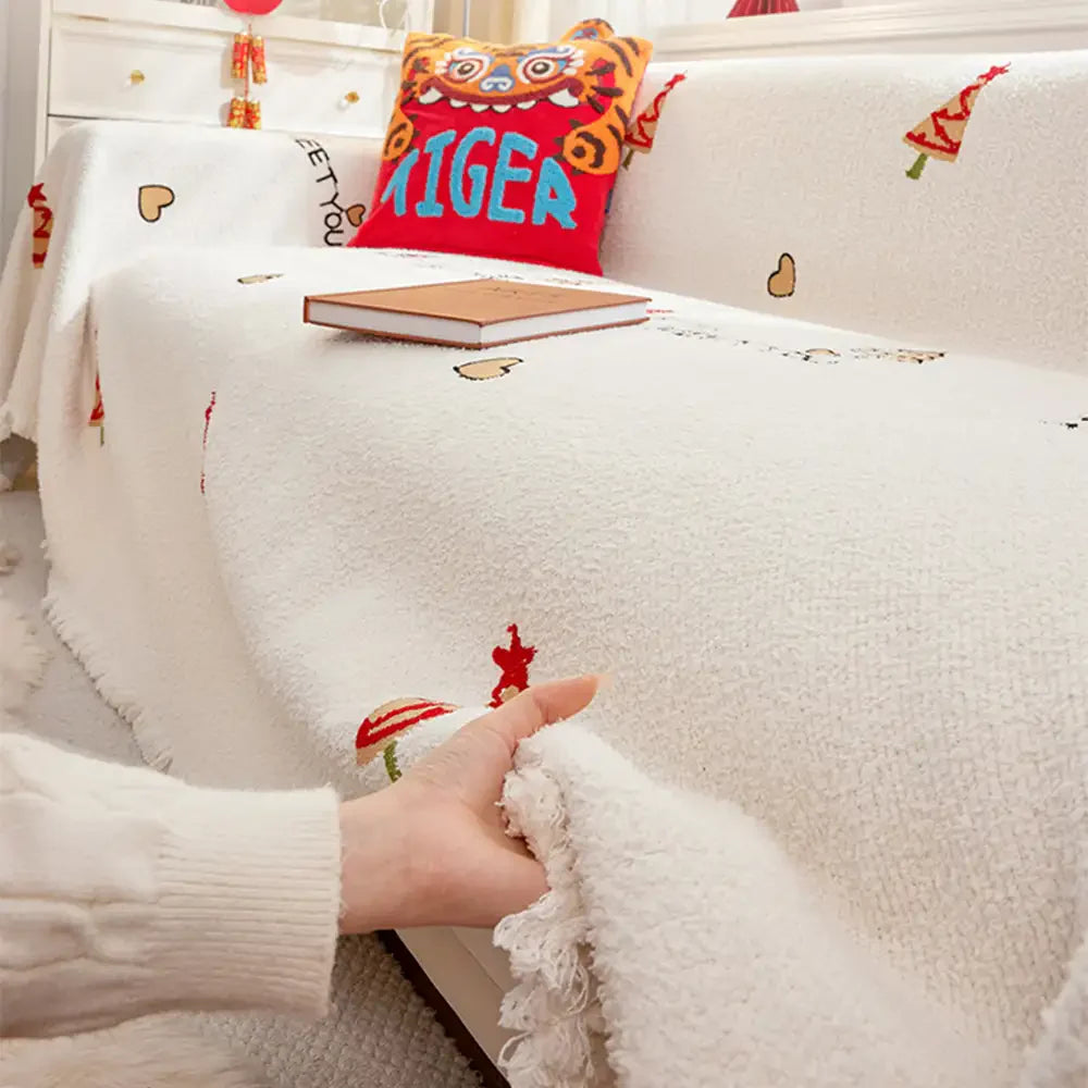 Christmas Tree Chic Thick Plush Sofa Blanket Couch Cover