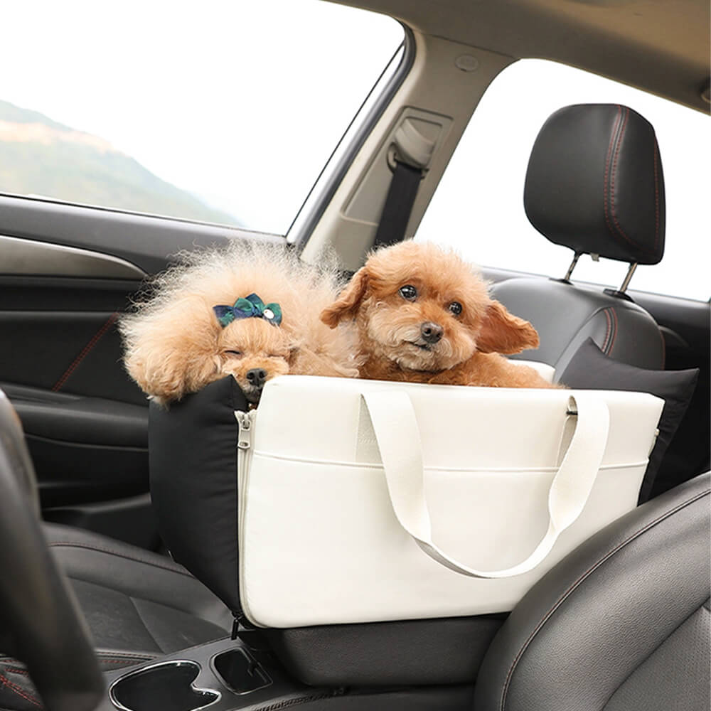 Colour-block Soft Waterproof Portable Car Console Pet Travel Carrier