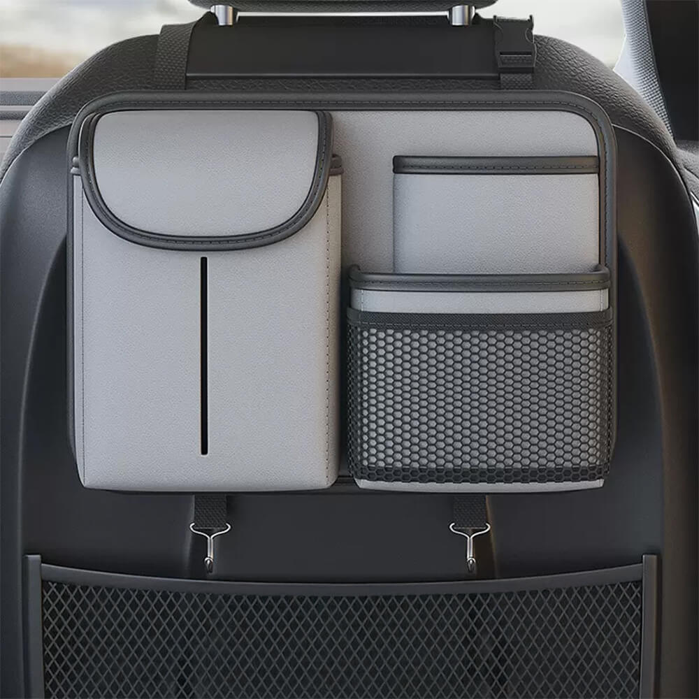 Compact Car Seat Back Organizer with Tissue Holder