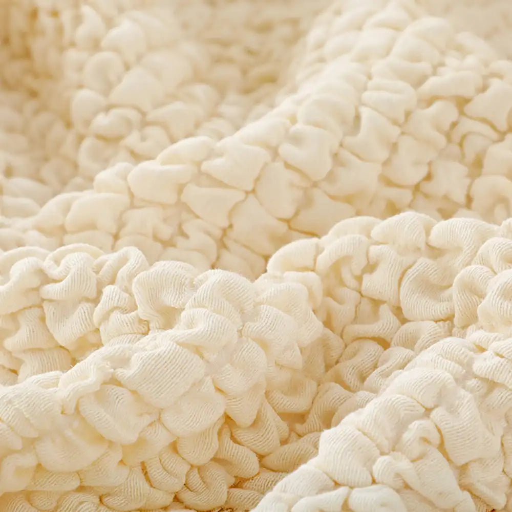 Cream Style Seersucker Breathable Stretchy Full-Coverage Magic Recliner Chair Cover