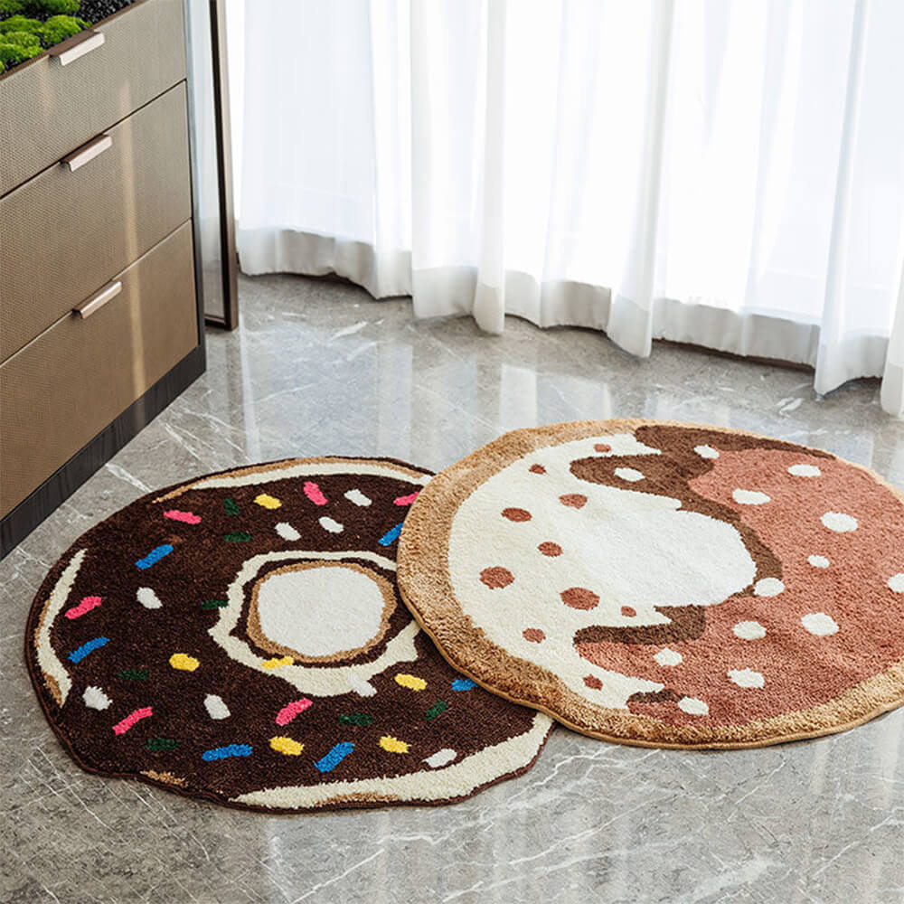 Donut Flocked Non-Slip Living Room Decorative Rug