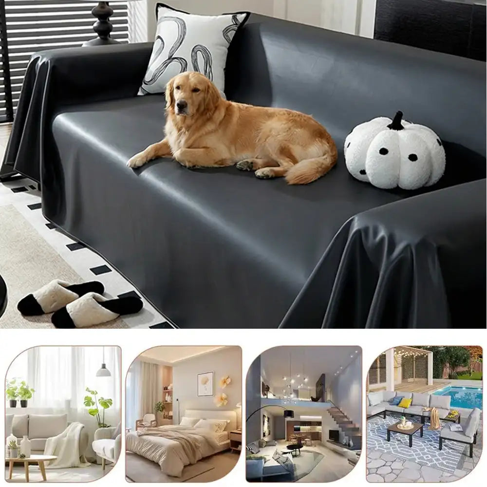 Faux Leather Waterproof Pet Hair-Resistant Sofa Protector Couch Cover