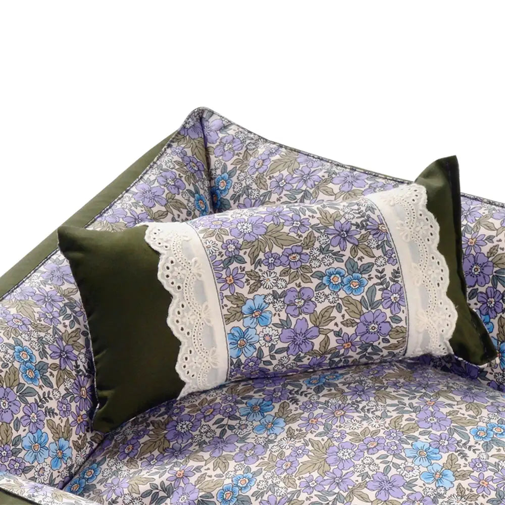 Floral Pattern Anti Static Washable All Season Dog Bed