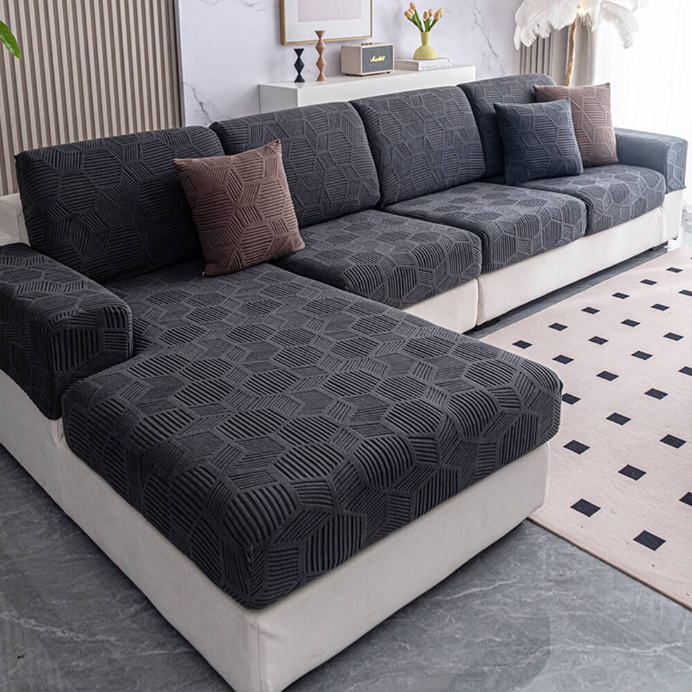 Honeycomb Pattern Water-resistant Stretch Full-Cover Magic Outdoor Couch Cover