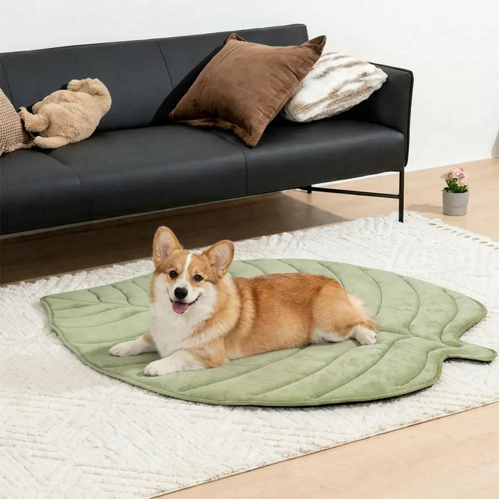 Leaf Shaped Cooling Fabric Heat-Absorbing Comfortable Non-Slip Dog Mat