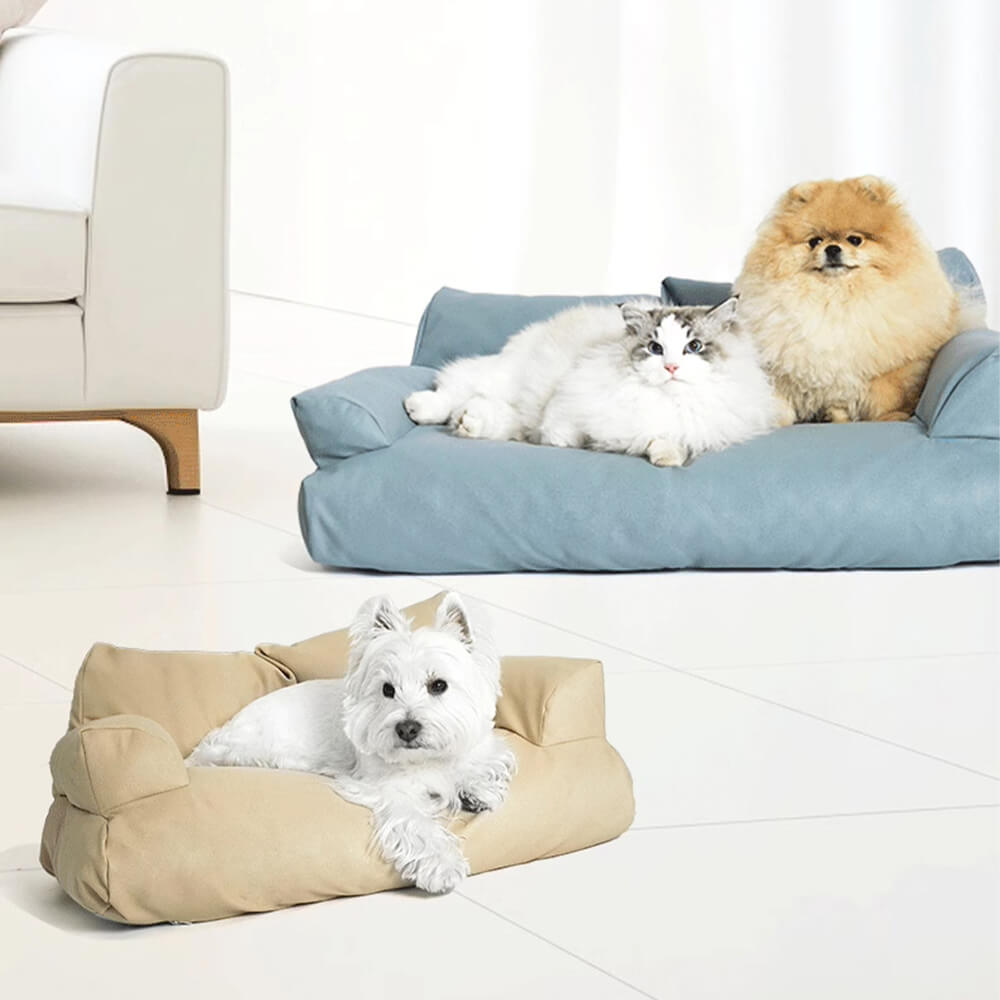 Faux Leather Anti-scratch and Waterproof Cosy Dog Sofa Bed