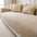 Modern Cream Vertical Stripes Fleece Couch Cover for All Seasons