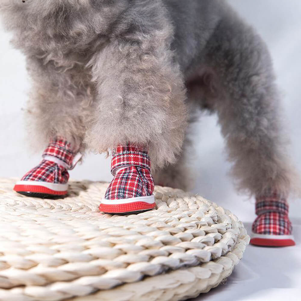 Plaid Breathable Non-Slip Comfortable Durable Dog Shoes