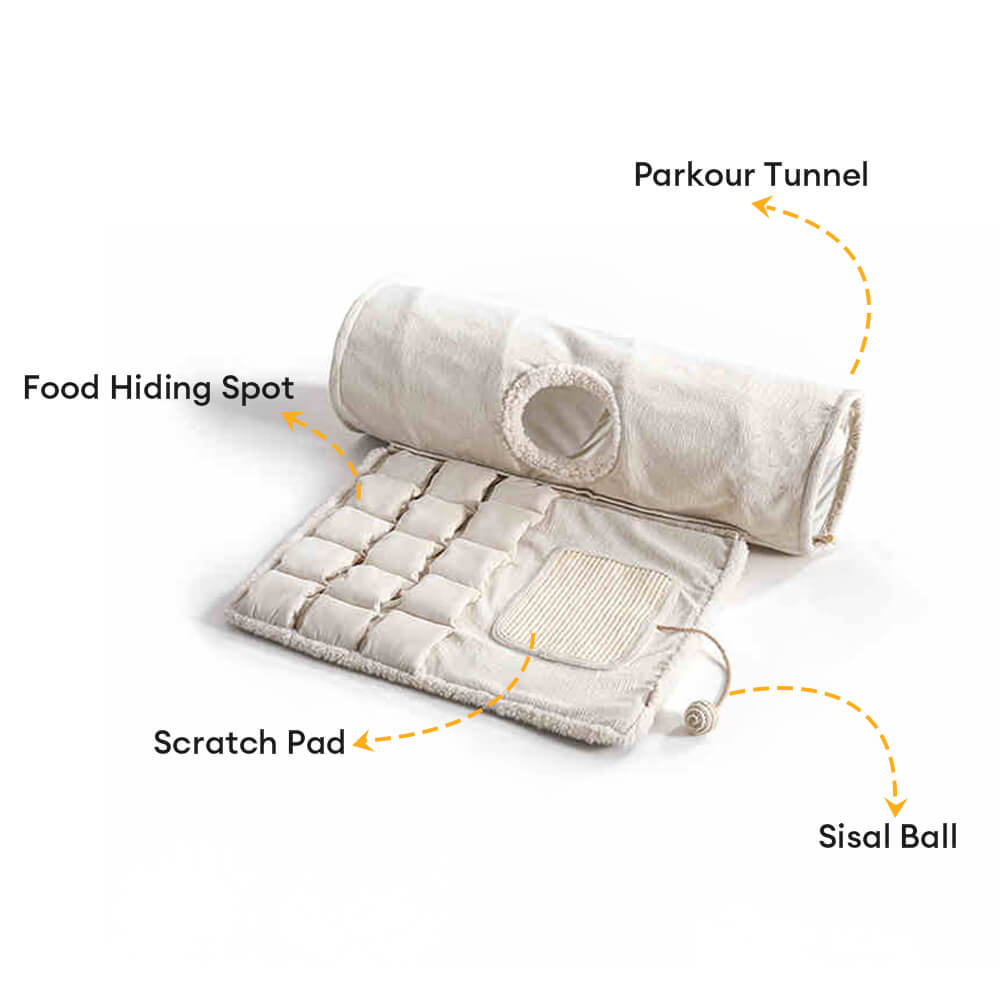 Play Interactive Rest Foldable Skin-Friendly Cat Tunnel Sleeping Mat