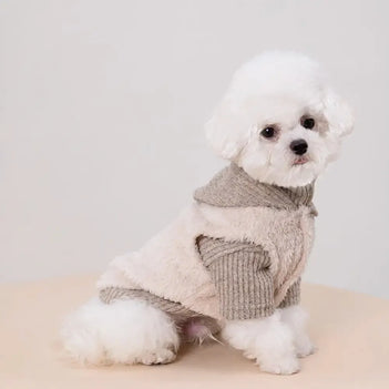 Plush Coat & Matching Turtleneck Jumper Two-Piece Dog Outfit Set