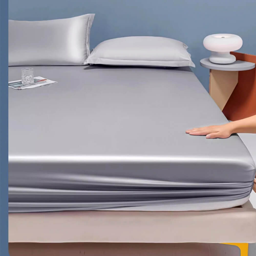 Premium Solid Colour Silky Cooling 100s Lyocell Fitted Sheet Mattress Cover