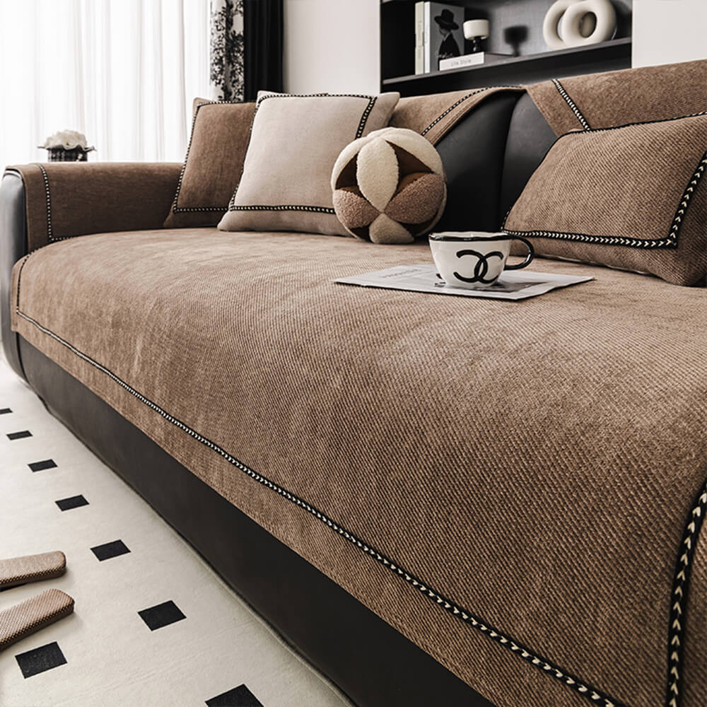 Simple Modern Jacquard High-Weight Non-Slip Chenille Outdoor Couch Cover