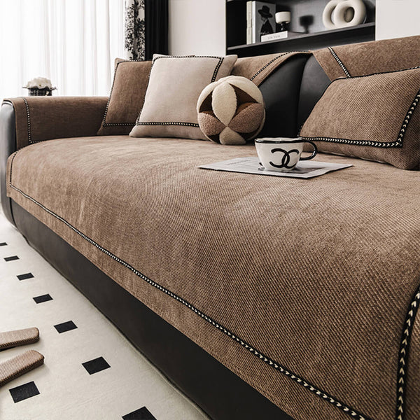 Simple Modern Jacquard High-Weight Non-Slip Chenille Outdoor Couch Cover