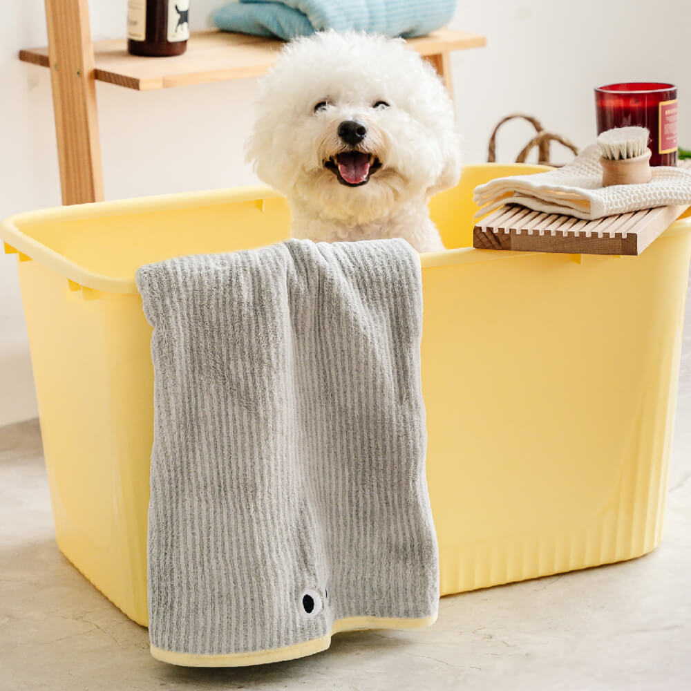 Soft Striped Quick-Dry Absorbent Dog Bathrobe Towel