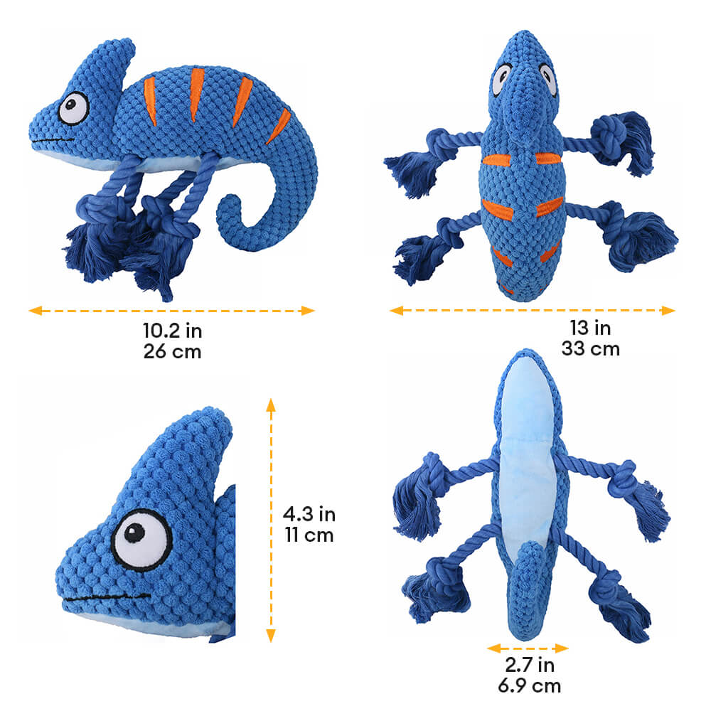 Soft & Colourful Plush Chameleon Squeaky Dog Toy