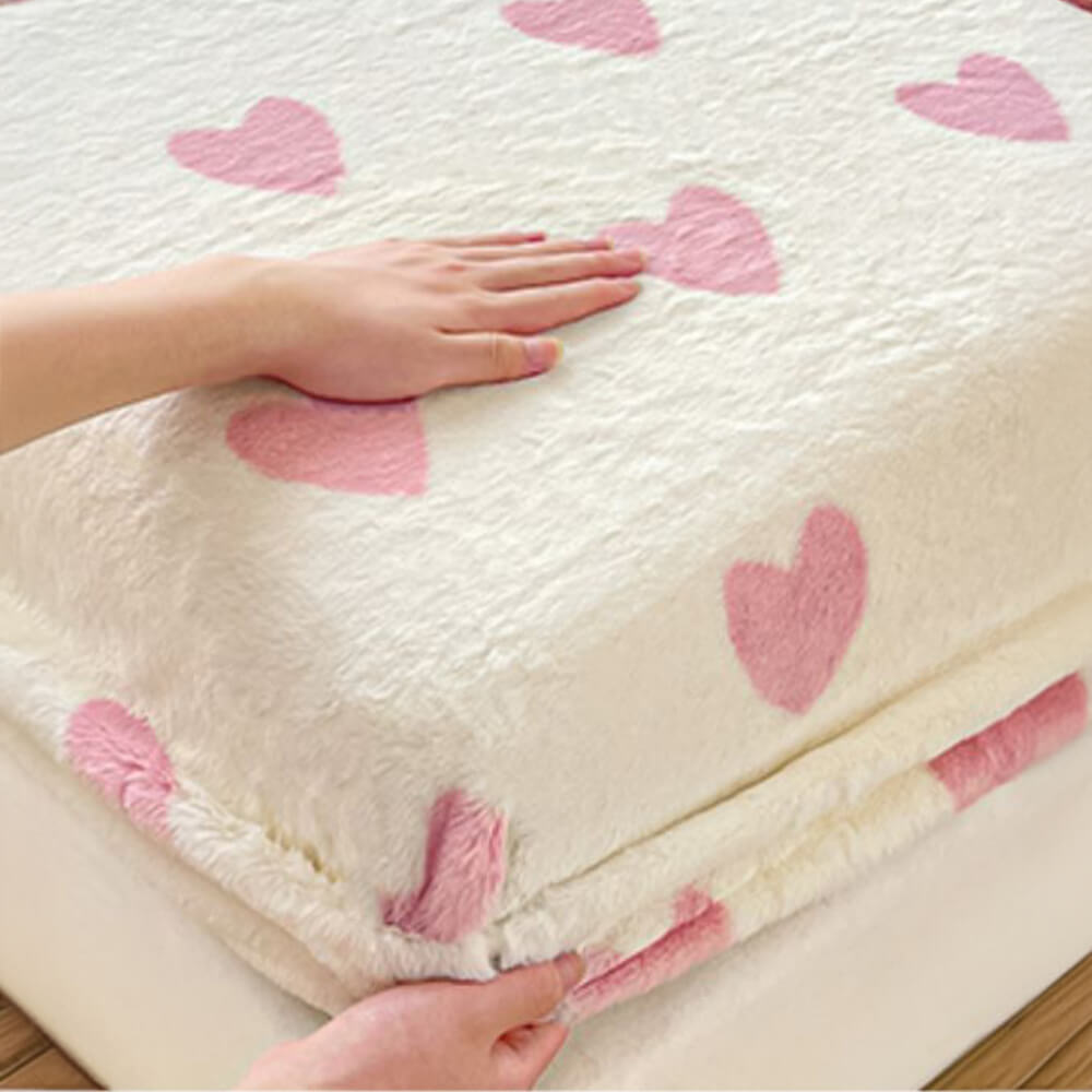 Static-Free Creamy Stretchable Fitted Sheet Mattress Cover