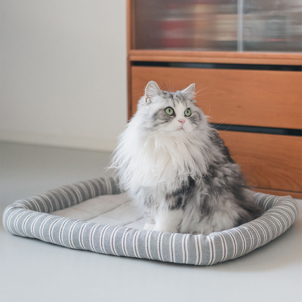 Stylish Striped Cooling Ice Silk Soft Dog & Cat Bed Mat