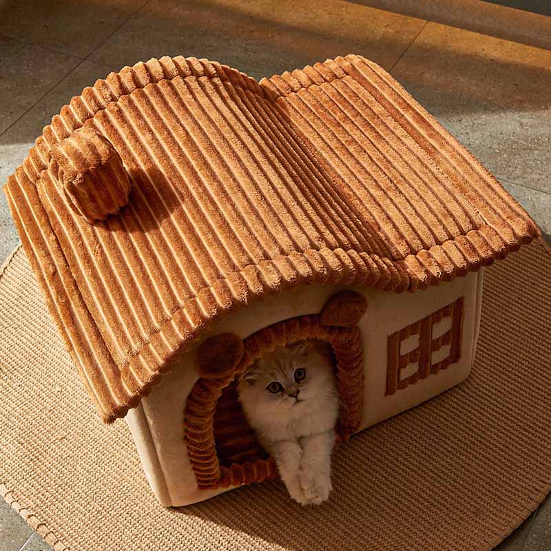 House Design Semi-Enclosed Cat Bed