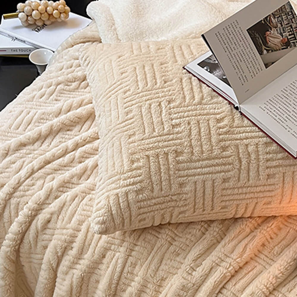 Ultra-Soft Dual-Sided Warm Jacquard Comfort Multi-Functional Blanket