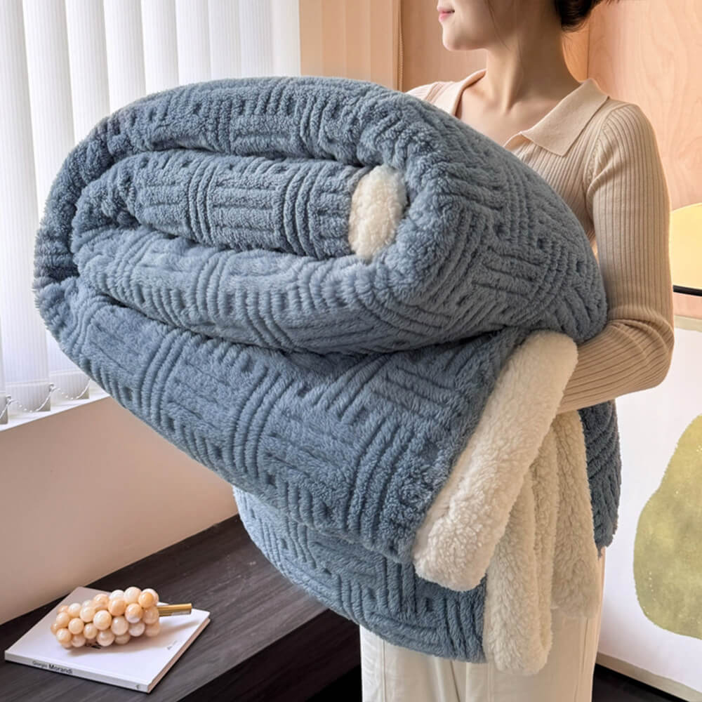 Ultra-Soft Dual-Sided Warm Jacquard Comfort Multi-Functional Blanket