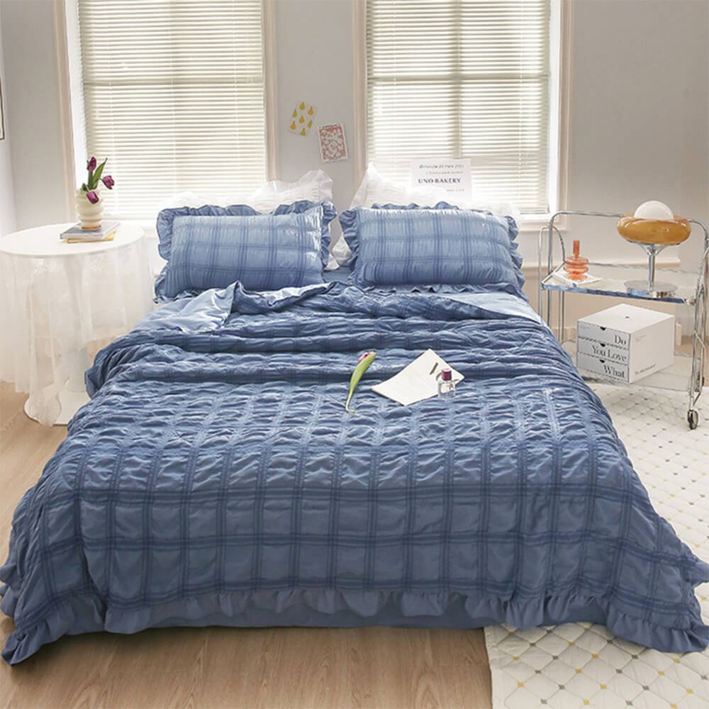 Ultra-Soft Sweet Bubble Gauze Breathable Bed Sheet Set