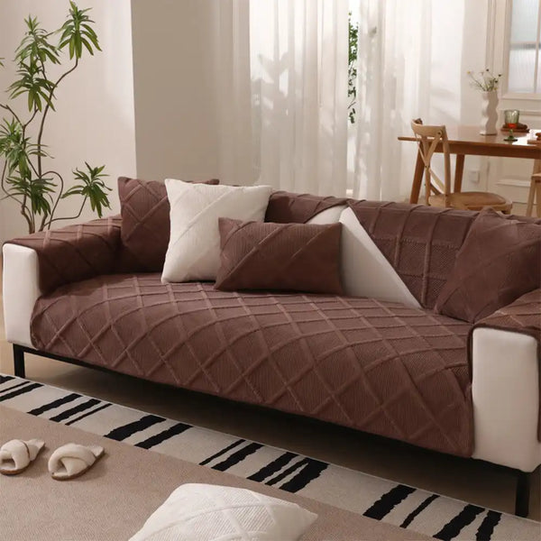 Velvety Soft Short Plush Modern Interiors Couch Cover
