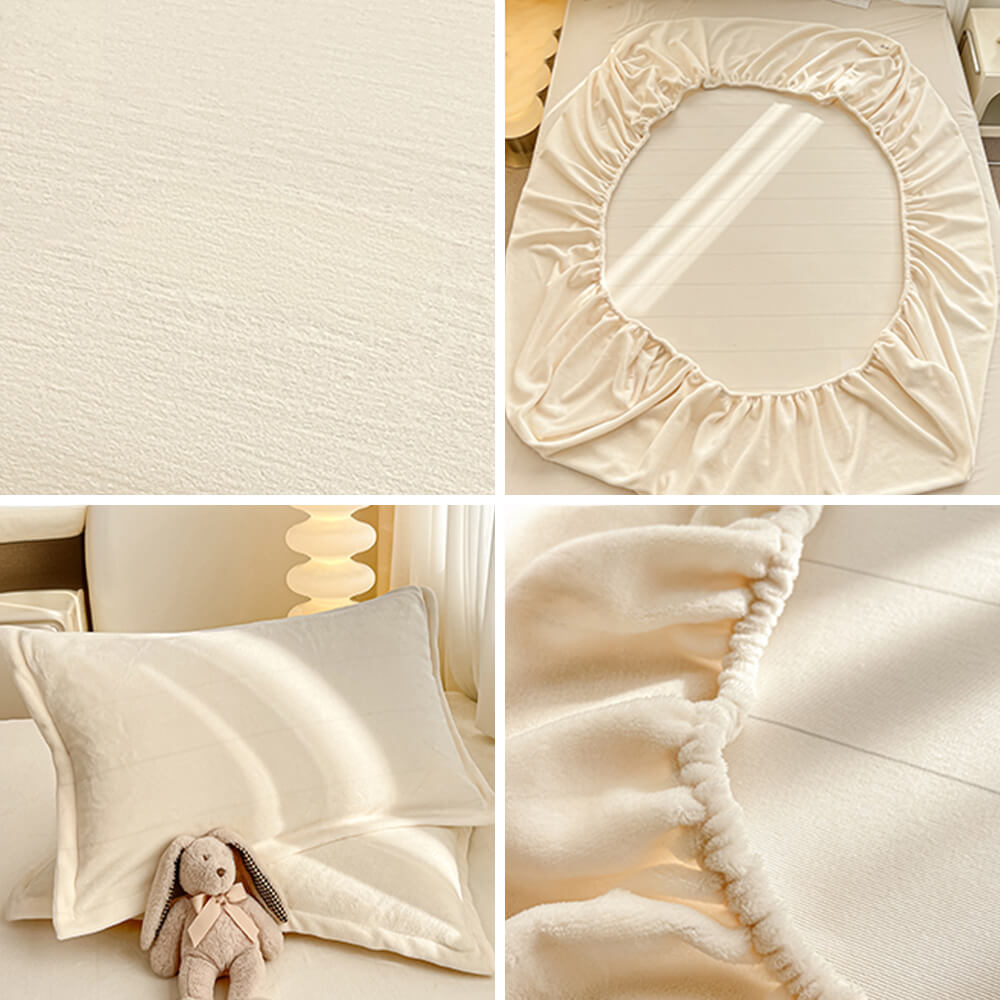 Milk Velvet Soft Fitted Sheet Mattress Cover