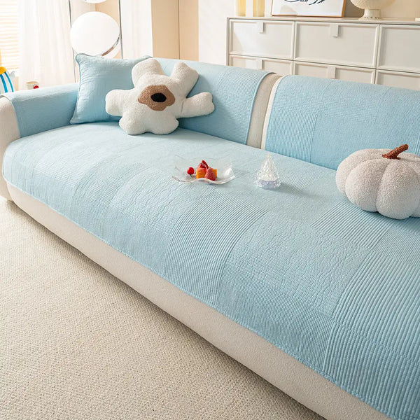 Washed Cotton Skin-Friendly Breathable Sofa Protector Non-slip Couch Cover