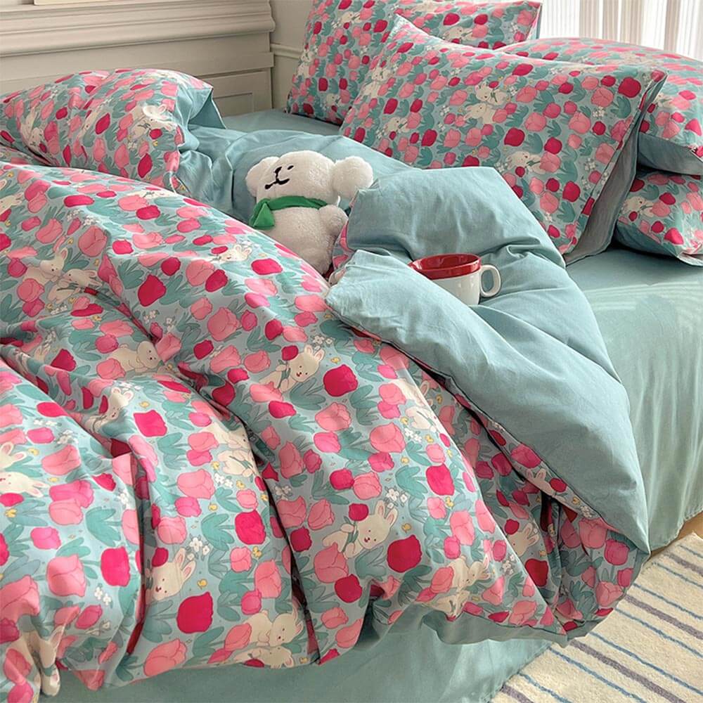 Breathable Cotton Floral Pattern Bed Sheet Set