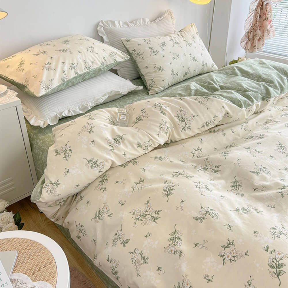 Breathable Cotton Floral Pattern Bed Sheet Set