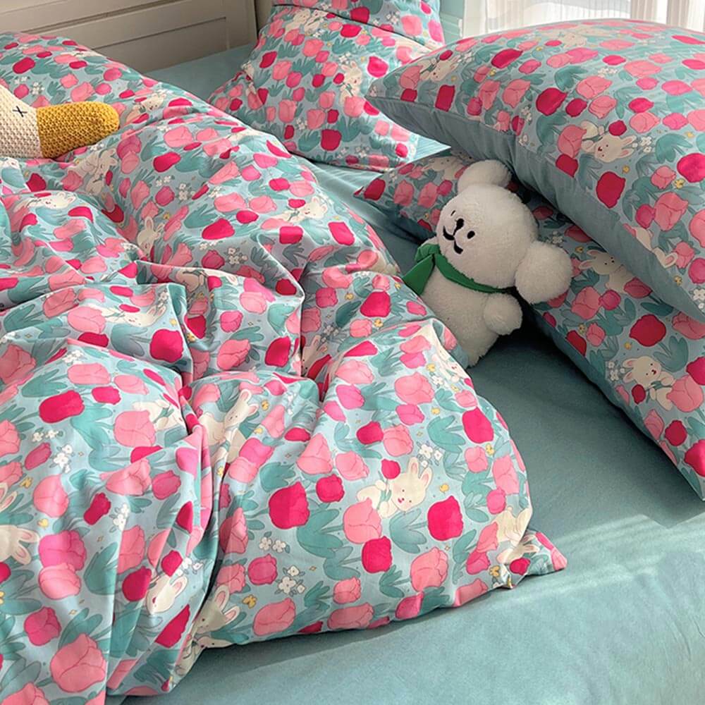 Breathable Cotton Floral Pattern Bed Sheet Set