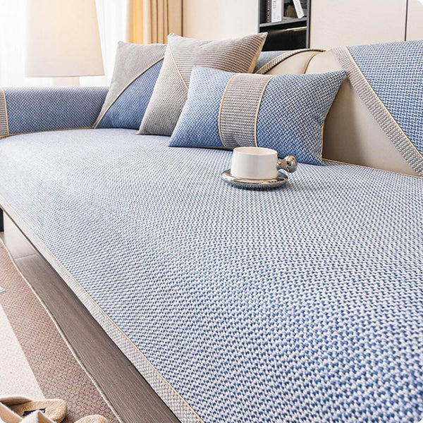 Breathable Woven Cotton Linen Non-Slip Outdoor Couch Cover