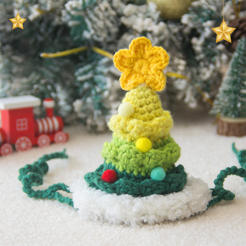 Christmas Knitted Hat Scarf Ornament Dog & Cat Accessory