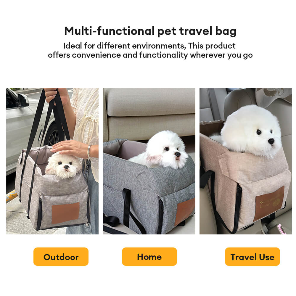 Non-Slip Detachable Contrast Colour Cat & Dog Car Seat Bed