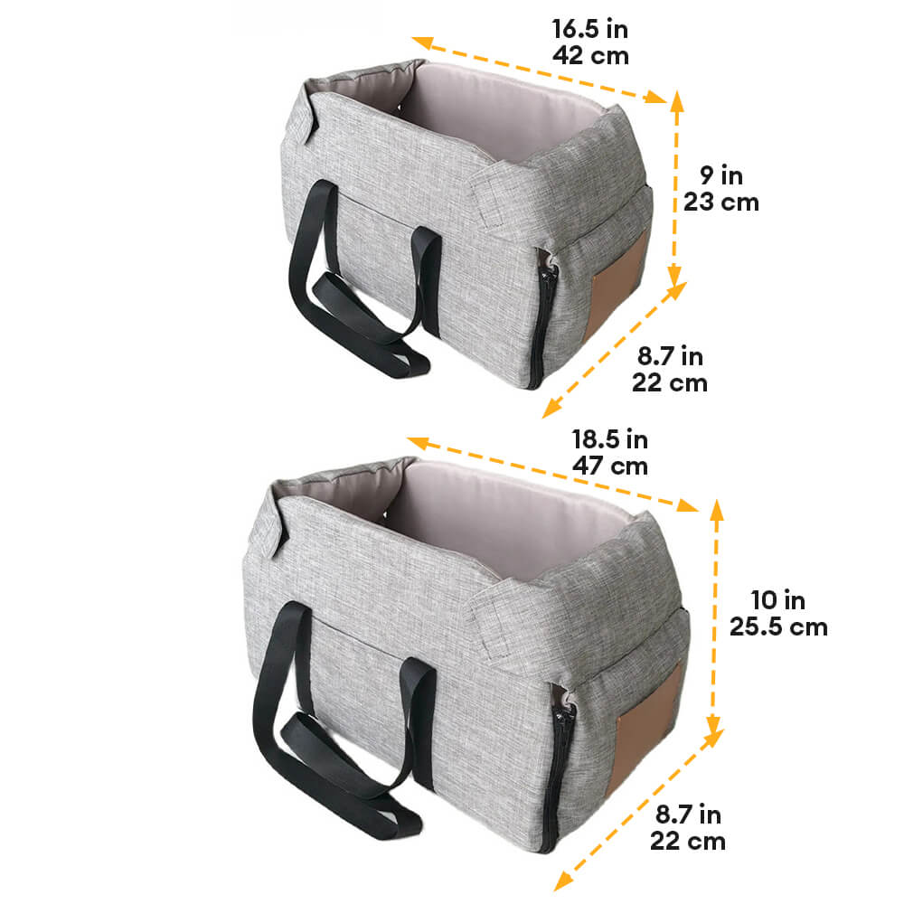 Non-Slip Detachable Contrast Colour Cat & Dog Car Seat Bed